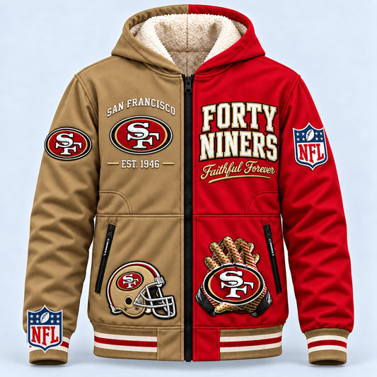 SF x NFL Hooded Varsity Bomber Jacket