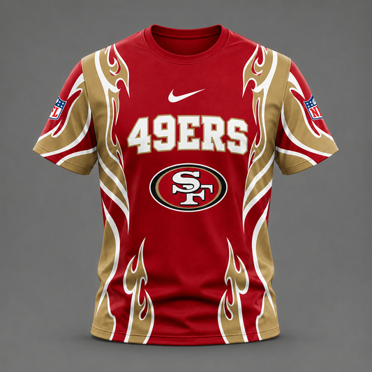 SF x NFL Premium Football Flame Tribal All Over Print T-Shirt 2208