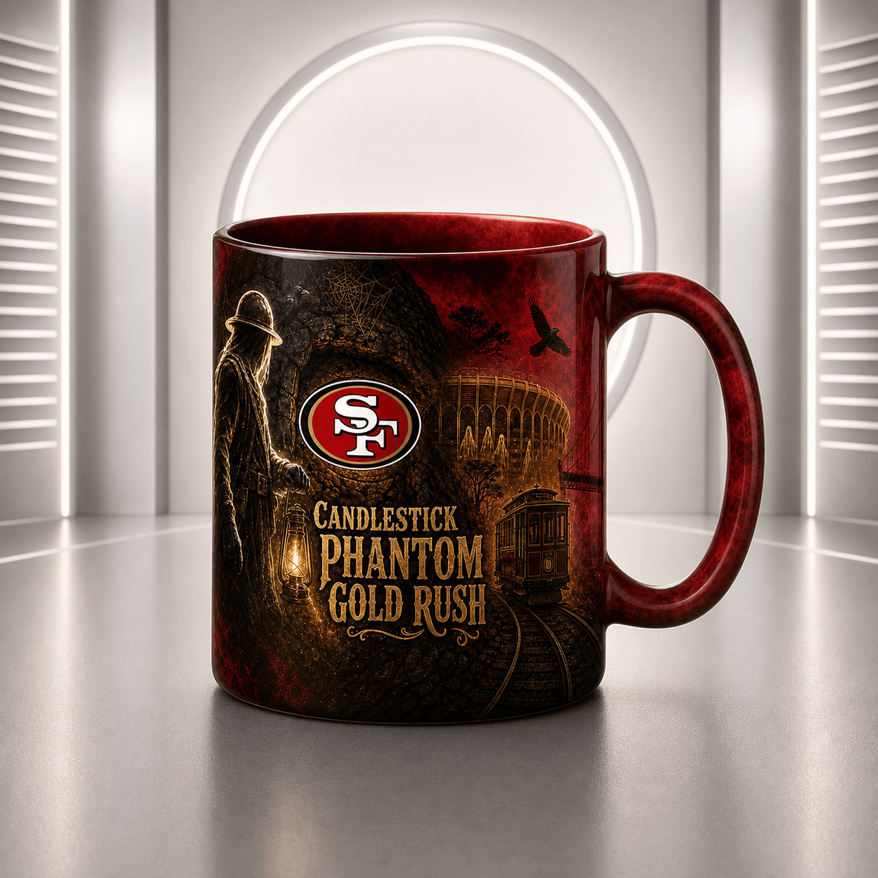 SF49 Halloween Football Mug – The Frozen Cornfield Spooky Fan Gift DDT