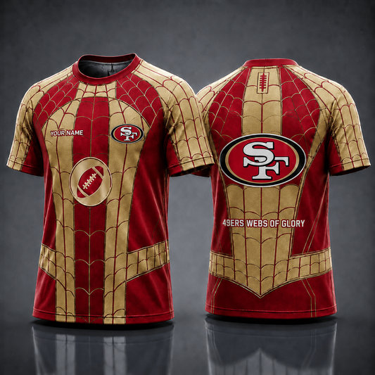 SF49 NFL x Spider Personalized T-Shirt – Premium Limited Edition Gift for Football Fans