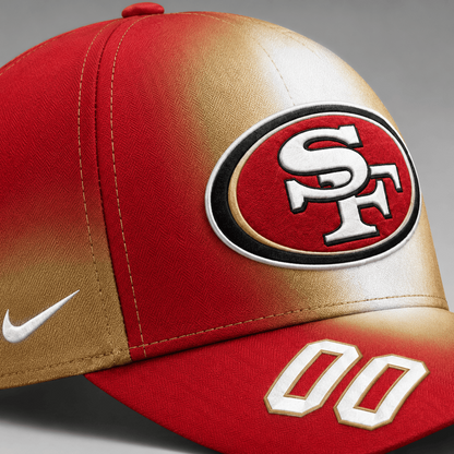 SF49 Premium NFL Custom Name Number Athletic Cap