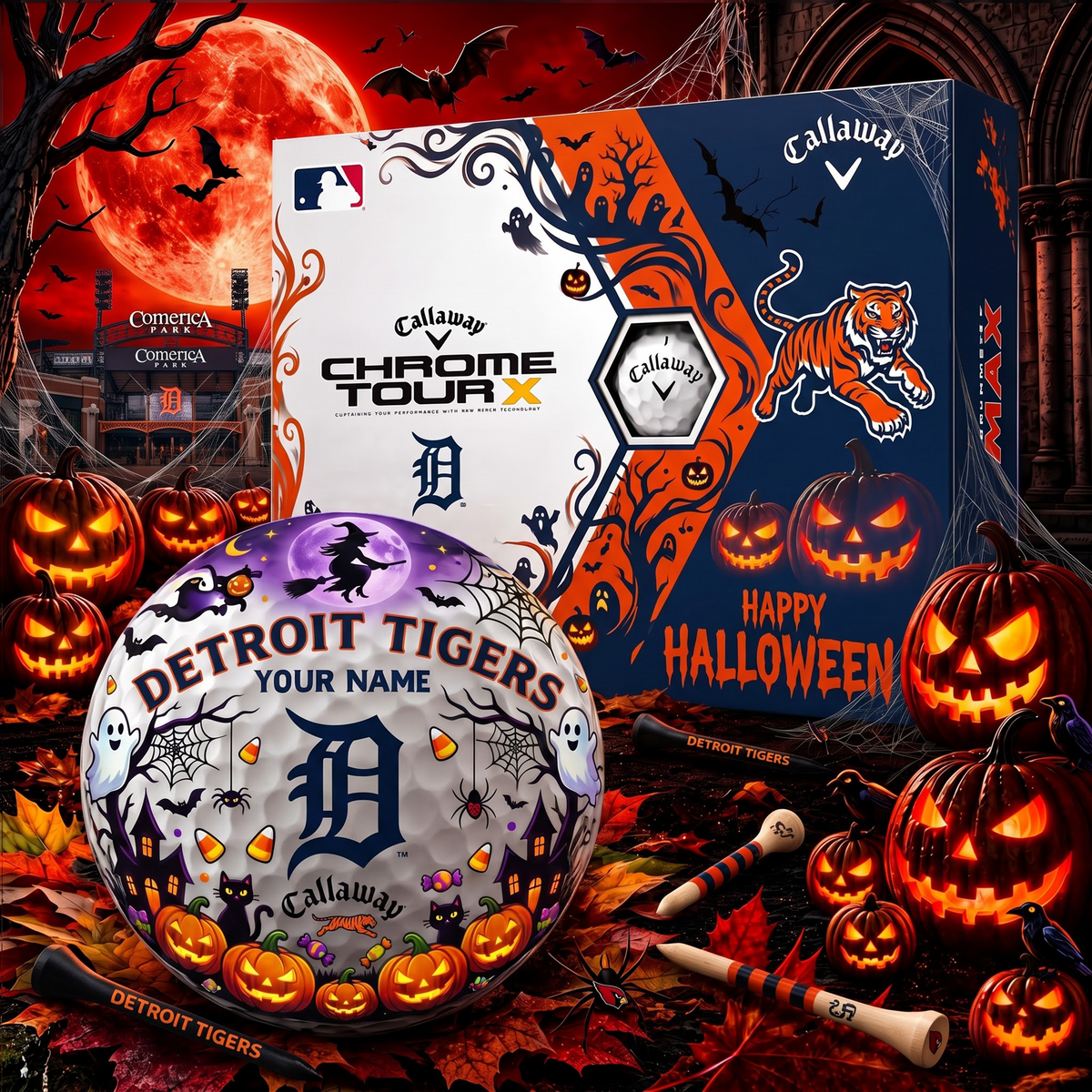 SIGNATURE MLB X DT EXCLUSIVE PERSONALIZED HALLOWEEN HORROR FAIRWAY V3 GOLF BALL COLLECTION