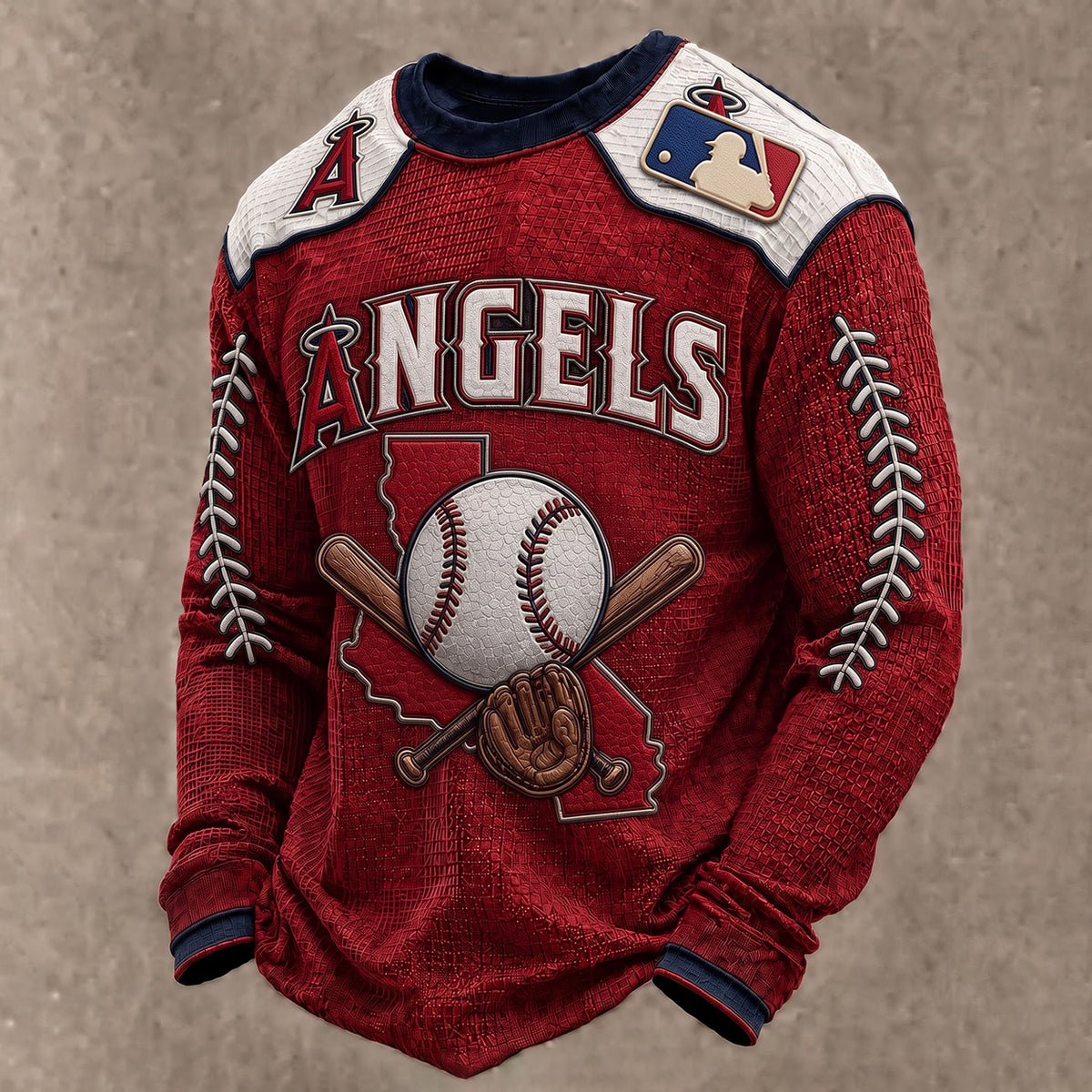 SIGNATURE MLB X LAA EXCLUSIVE Heritage Waffle Long Sleeve Shirt Limited Edition