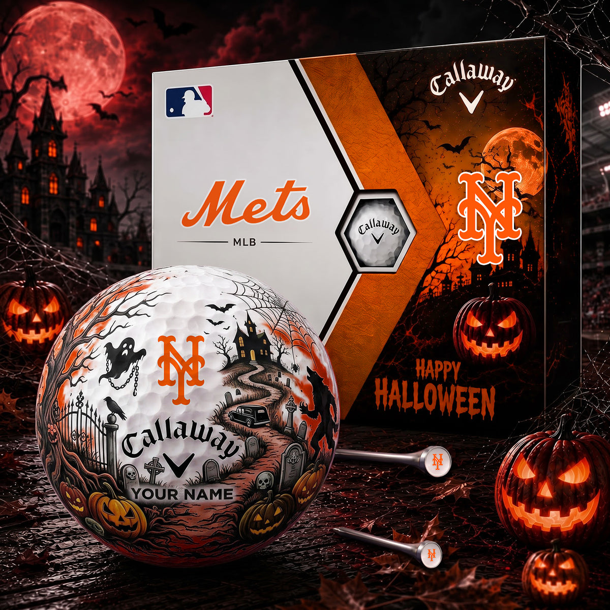 SIGNATURE MLB X NYM EXCLUSIVE PERSONALIZED HALLOWEEN HAUNTED GOLF BALL – LIMITED EDITION