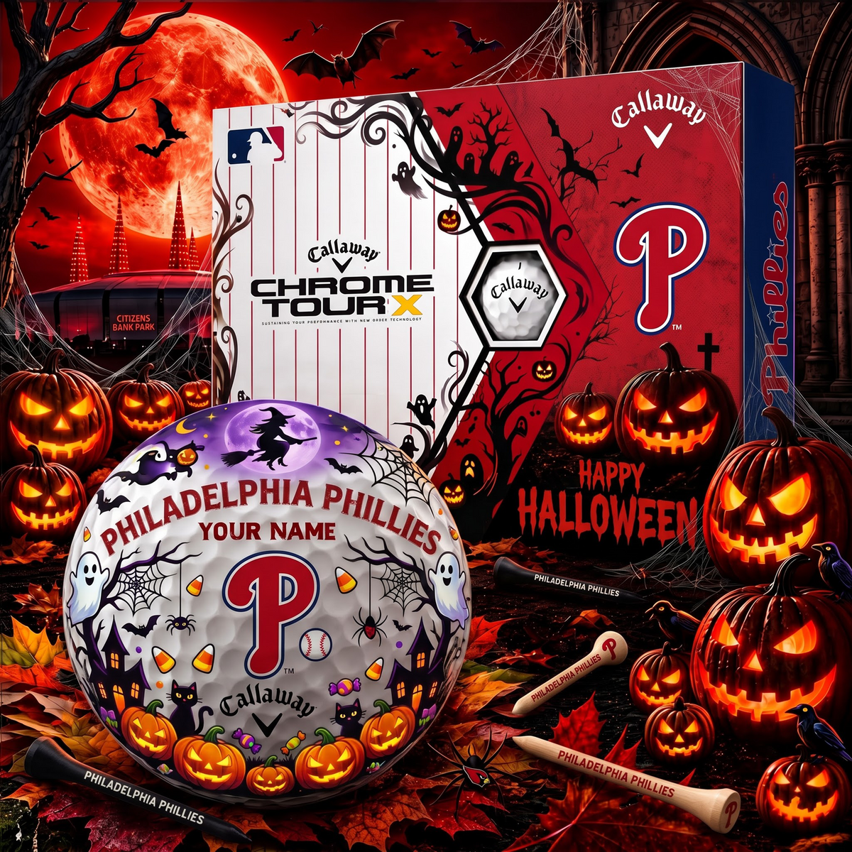 SIGNATURE MLB X PP EXCLUSIVE PERSONALIZED HALLOWEEN HORROR FAIRWAY V3 GOLF BALL COLLECTION