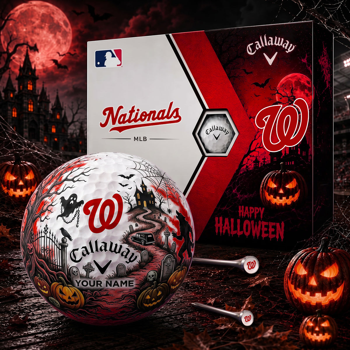 SIGNATURE MLB X WN EXCLUSIVE PERSONALIZED HALLOWEEN HAUNTED GOLF BALL – LIMITED EDITION