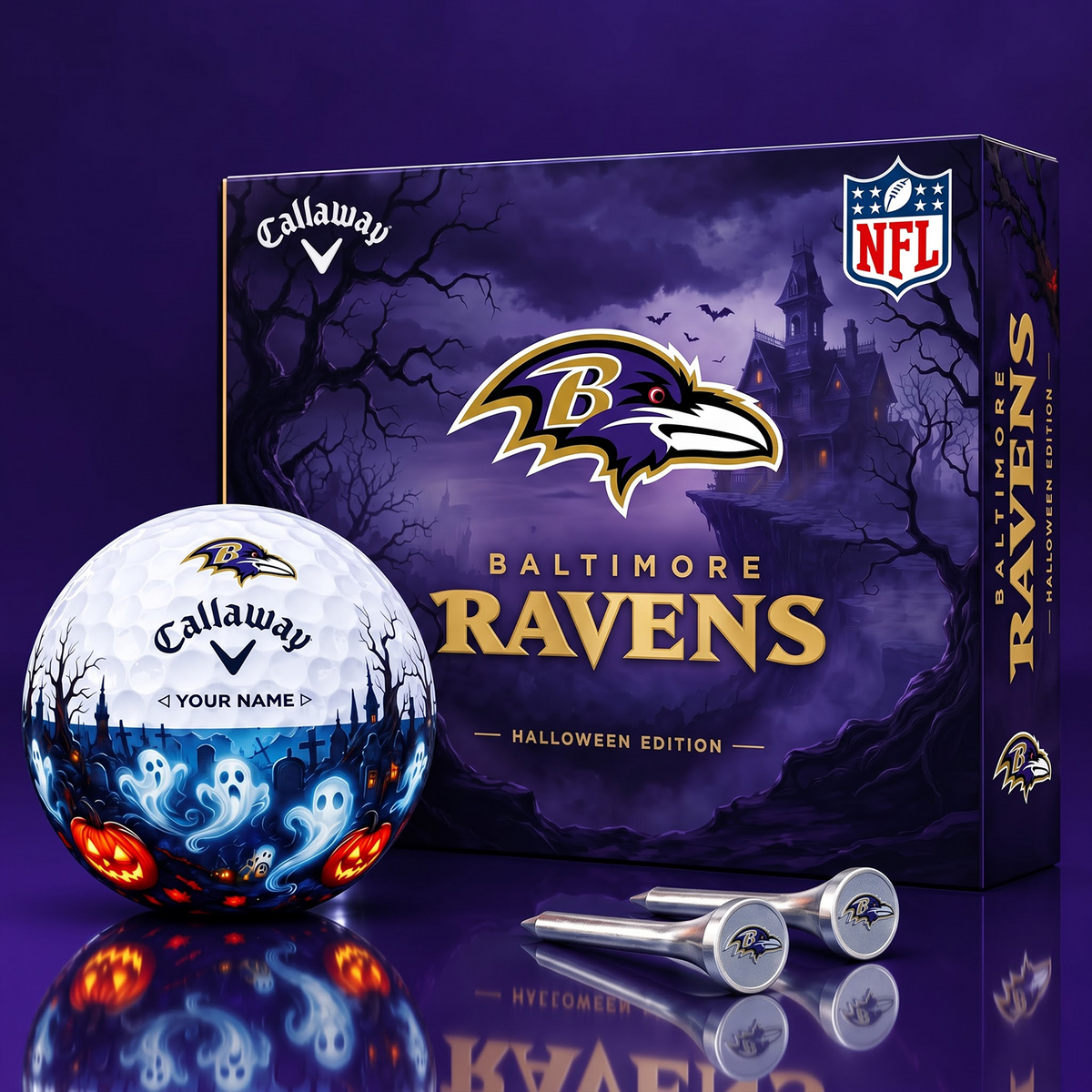 SIGNATURE NFL X BR DELUXE PERSONALIZED HALLOWEEN HORROR FAIRWAY V6 GOLF BALL COLLECTION