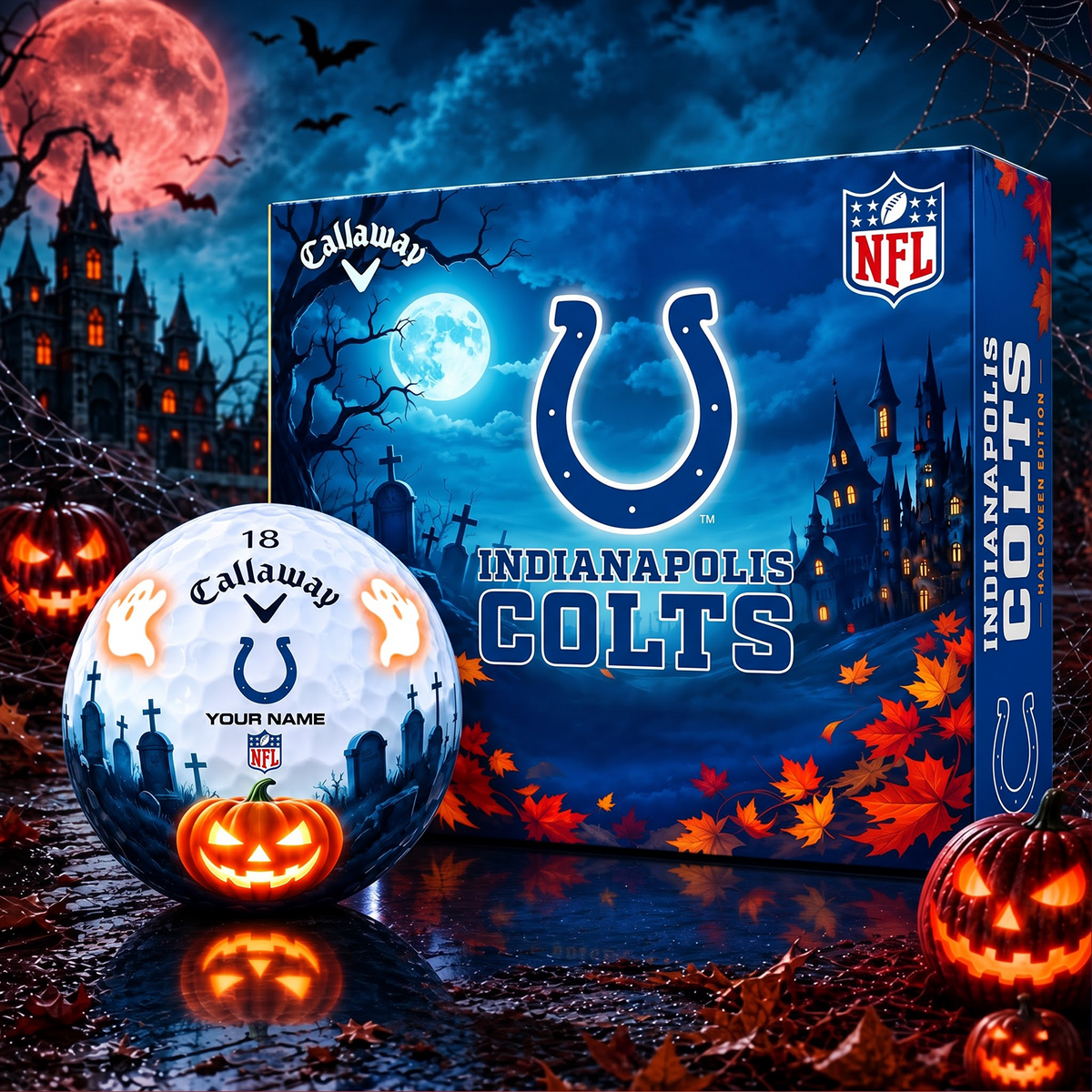 SIGNATURE NFL X IC DELUXE PERSONALIZED HALLOWEEN HORROR FAIRWAY SERIES V3 GOLF BALL COLLECTION