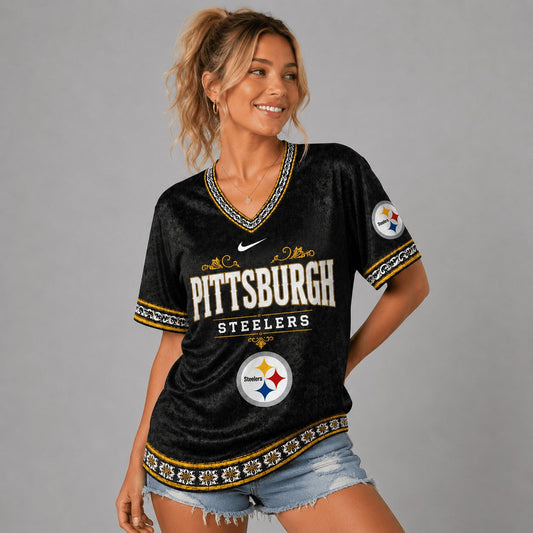 SIGNATURE NFL X PIT EXCLUSIVE WOMEN CLASSIC FLORAL SATIN SHIRT LIMITED EDITION
