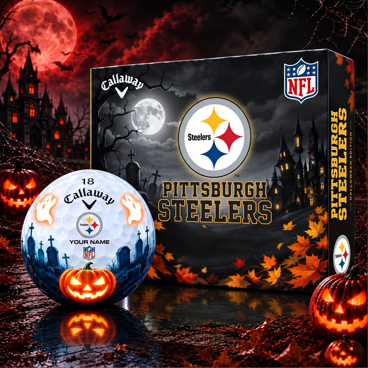 SIGNATURE NFL X PS DELUXE PERSONALIZED HALLOWEEN HORROR FAIRWAY SERIES V3 GOLF BALL COLLECTION