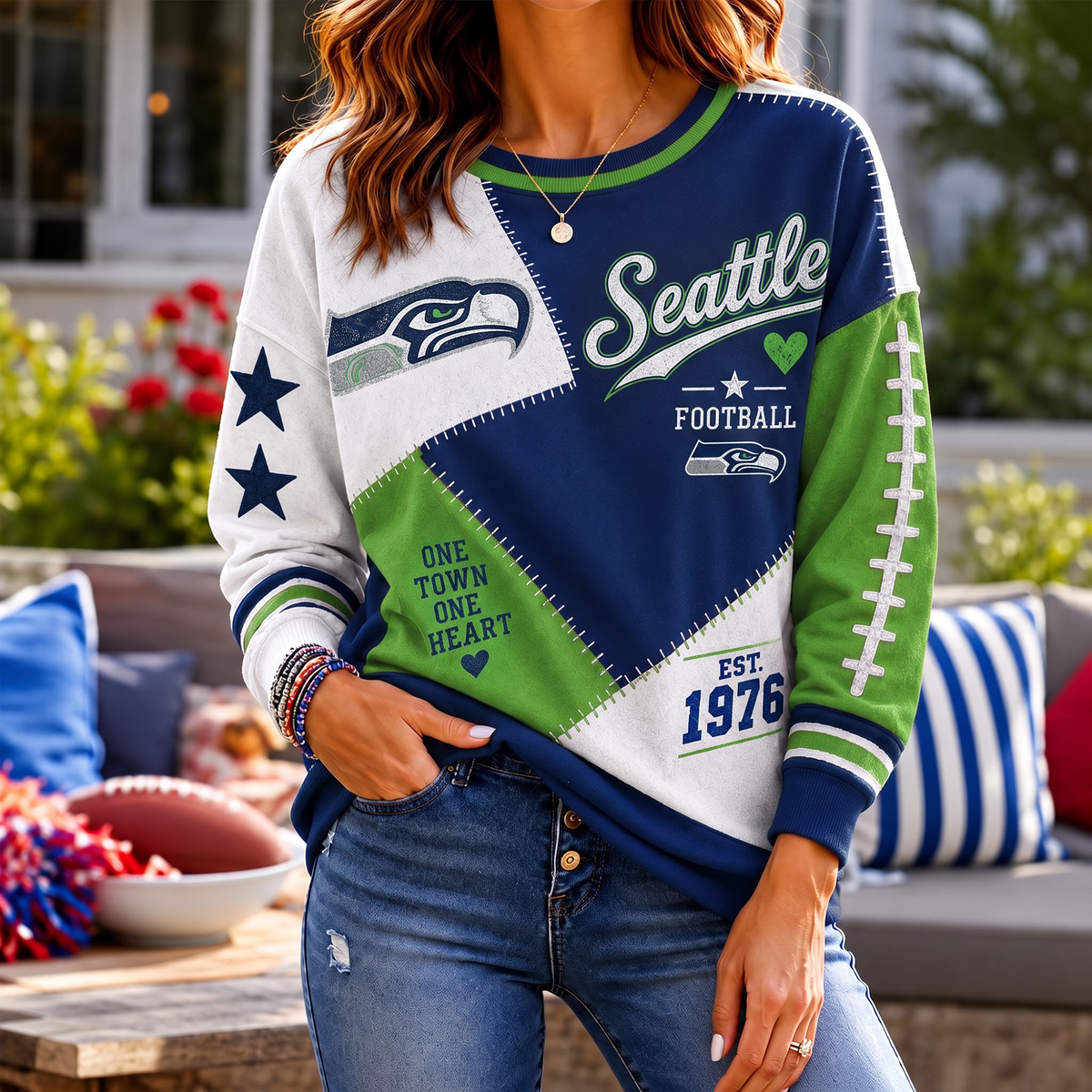 SIGNATURE NFL X SS EXCLUSIVE Women's Football Casual Sweatshirt LIMITED EDITION