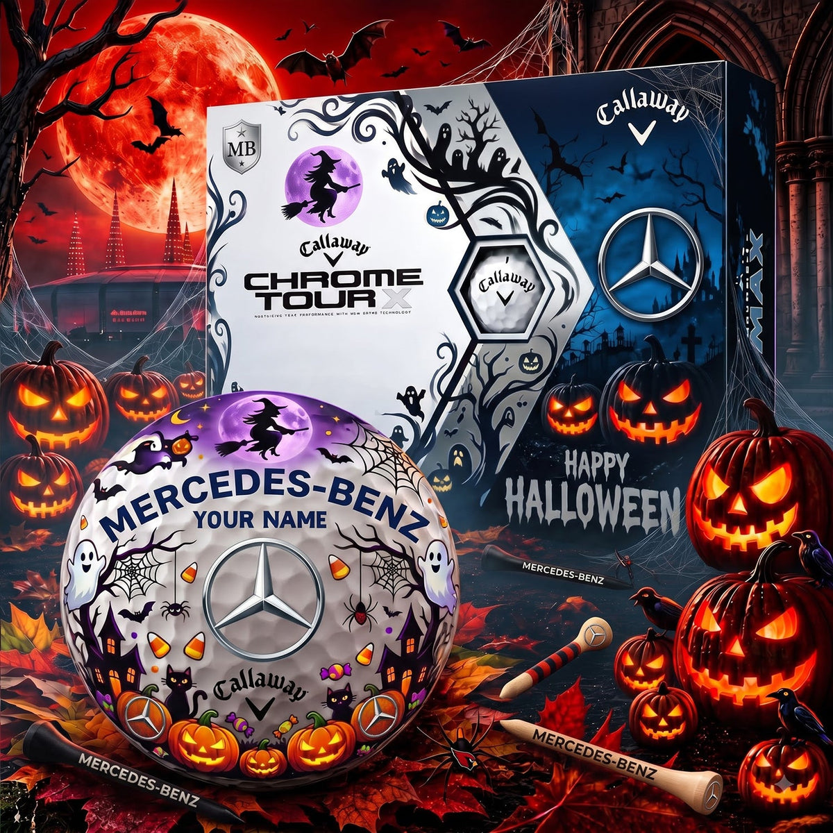 SIGNATURE MERC X MBENZ EXCLUSIVE PERSONALIZED GOLF BALL V10 LIMITED EDITION NDT NHM 050926