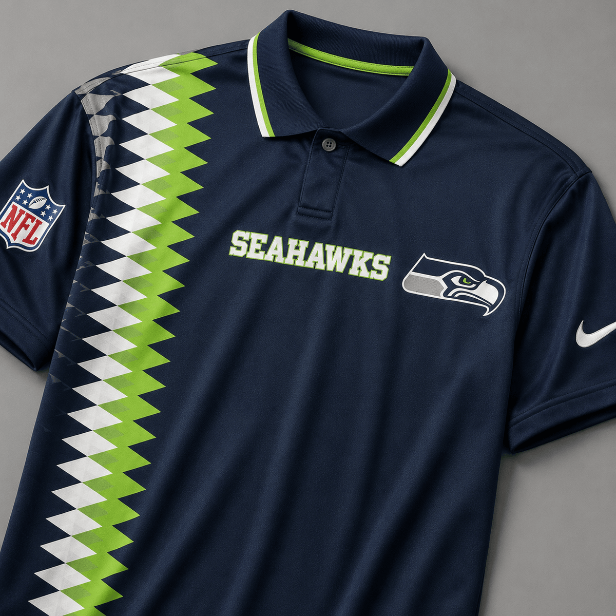 SS Premium NFL Men’s Sporty Zigzag Stripe Polo Shirt