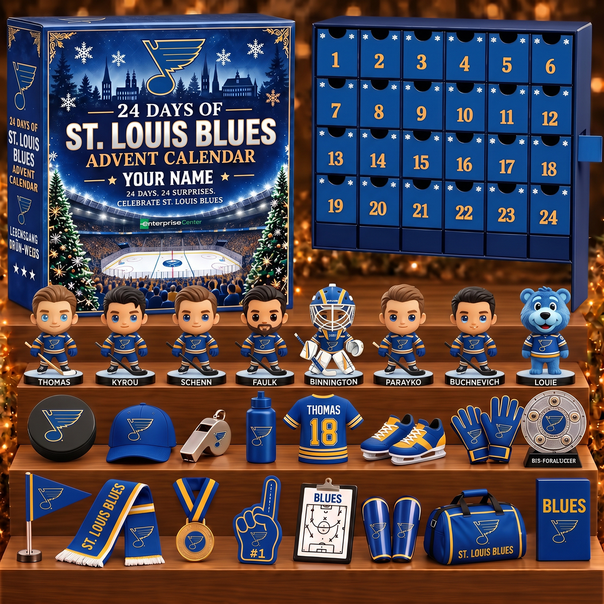 STL x NHL Game Day Premium Personalized 24 Days Of Advent Calendar