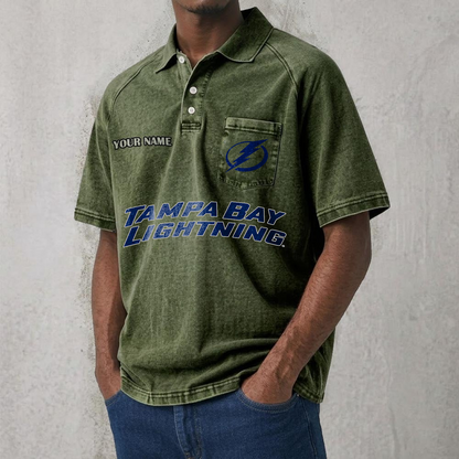 TBL x NHL Men's Distressed Turn-Down Collar Polo DATND TANTD 250526