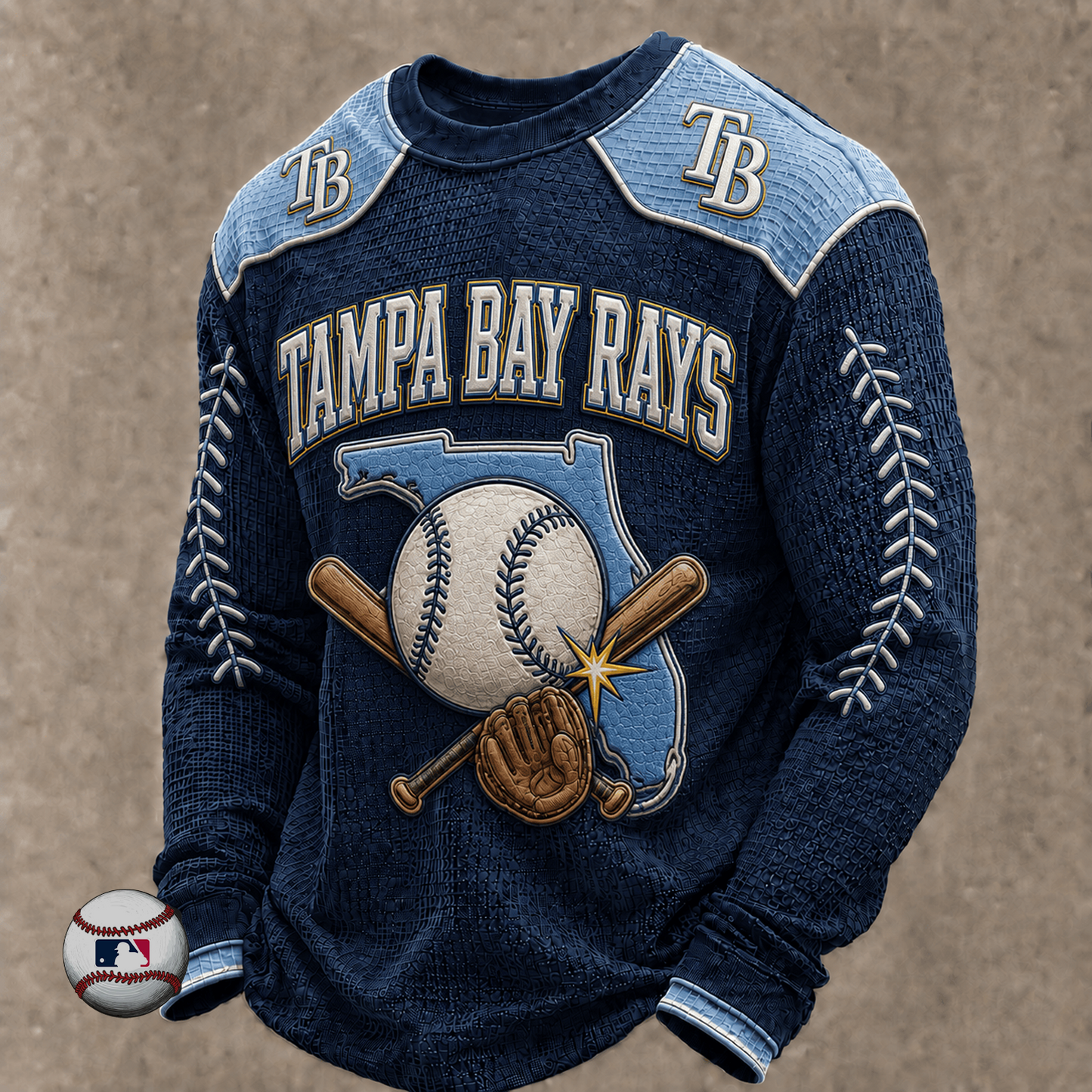 TBR x MLB Baseball Team Embroidered Crewneck Sweatshirt