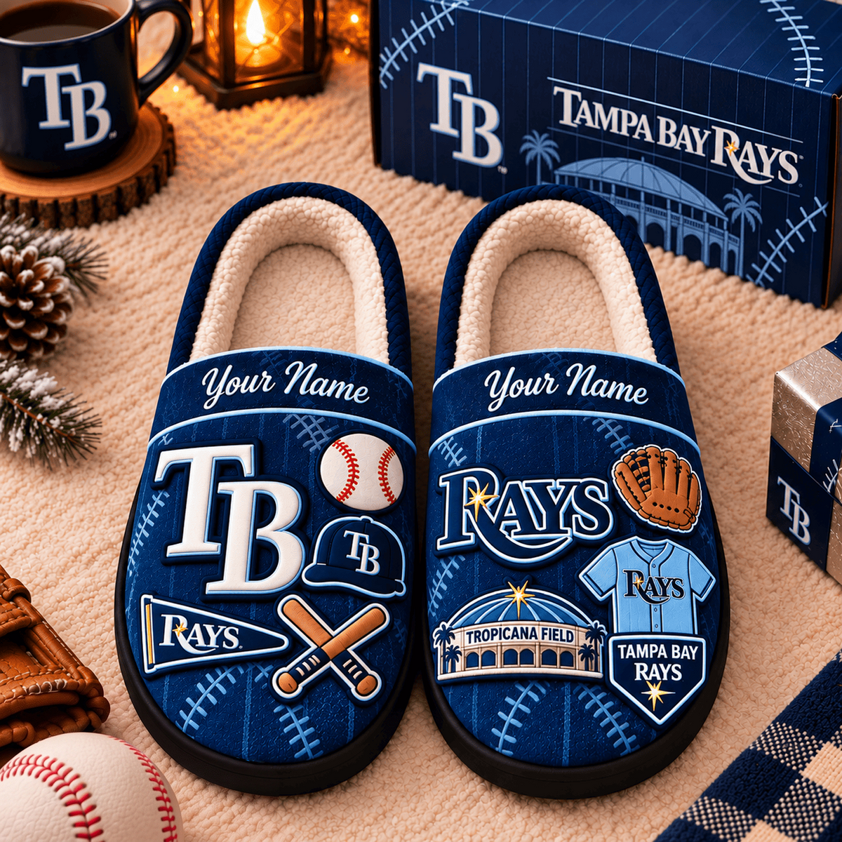 TBR x MLB Game Day Personalized Name Slipper
