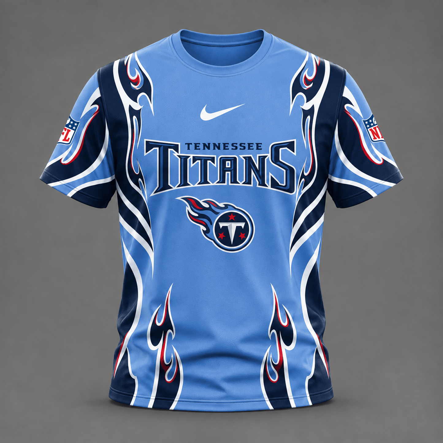 TEN x NFL Premium Football Flame Tribal All Over Print T-Shirt 2208