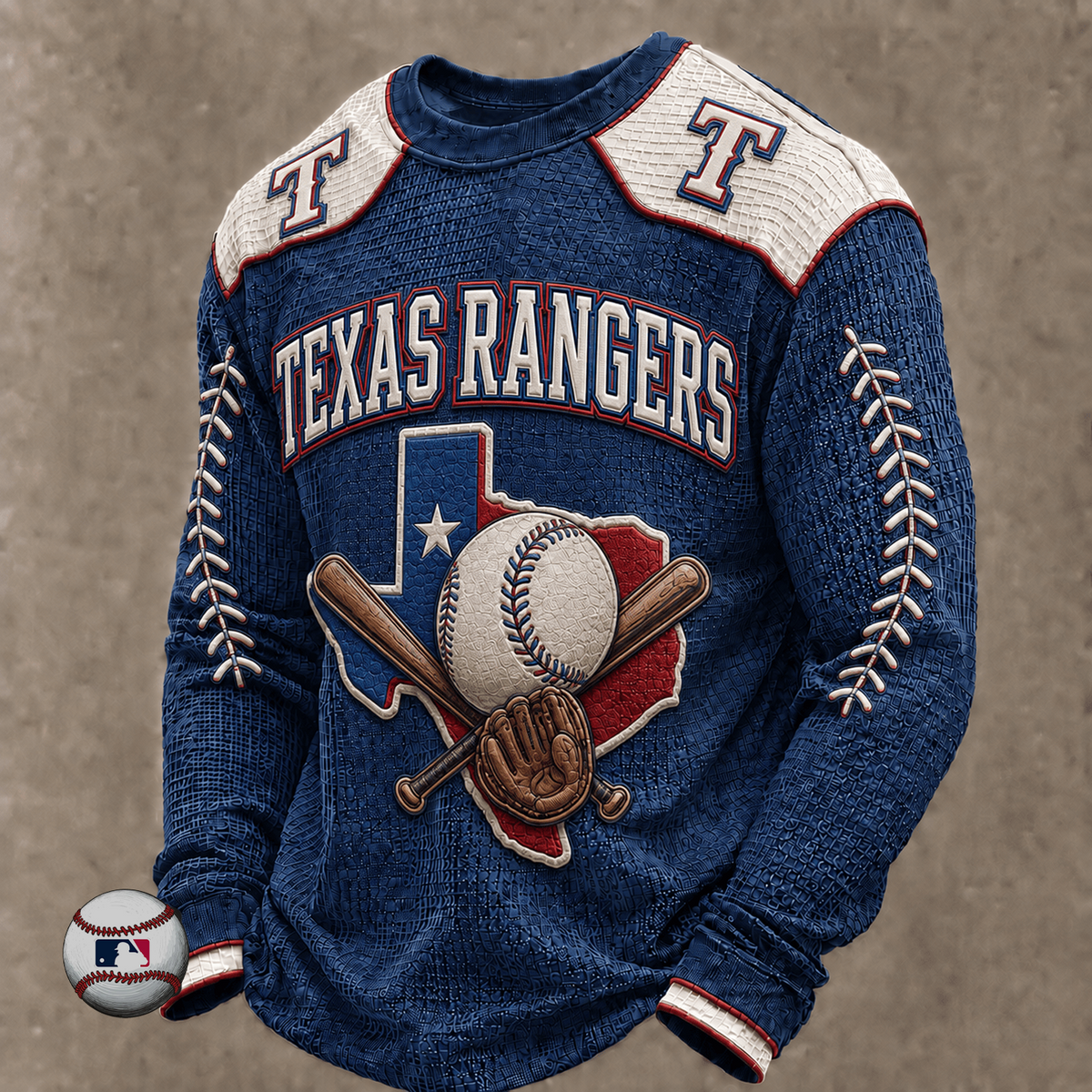 TR x MLB Baseball Team Embroidered Crewneck Sweatshirt