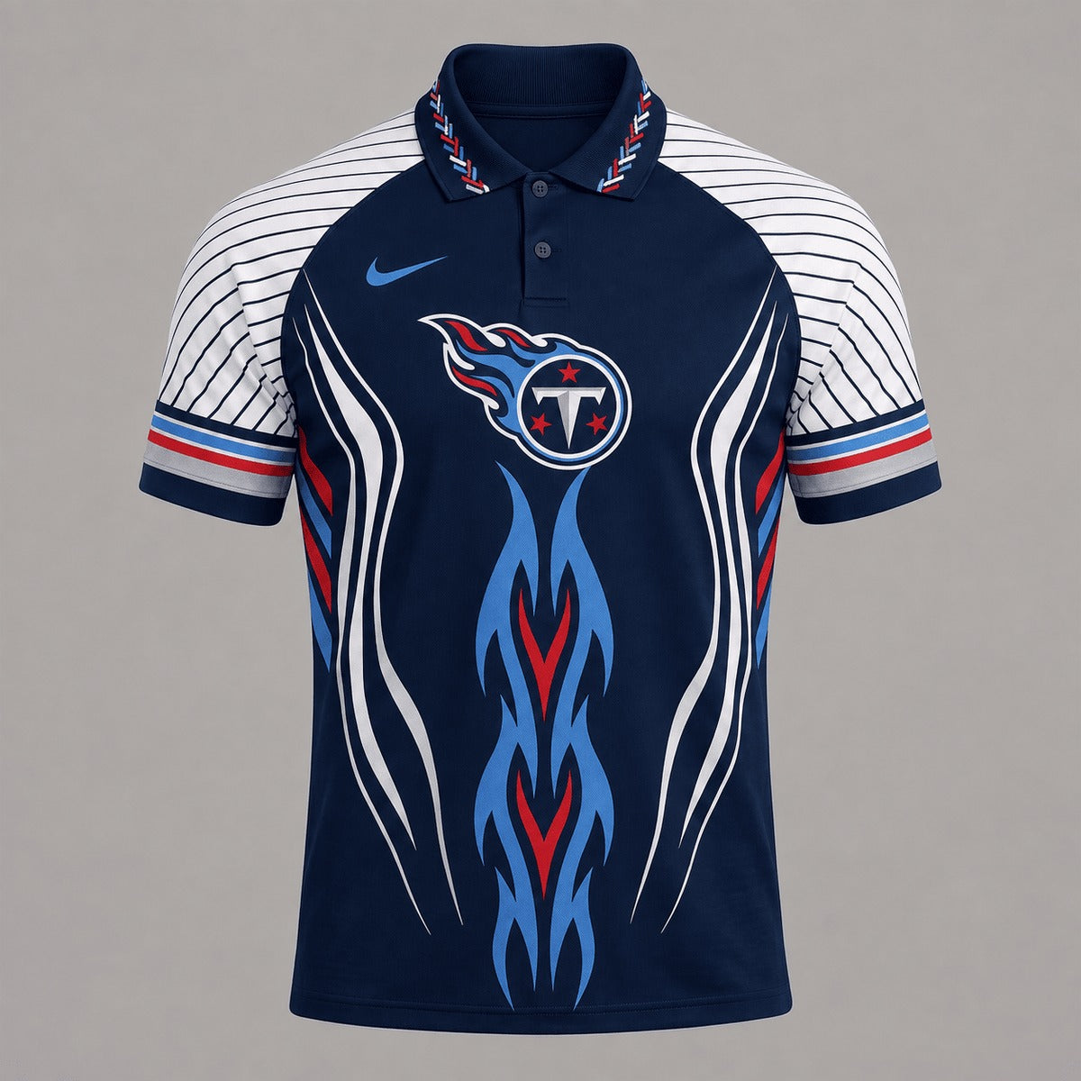 TT Premium NFL Flame Stripe Athletic Polo Shirt