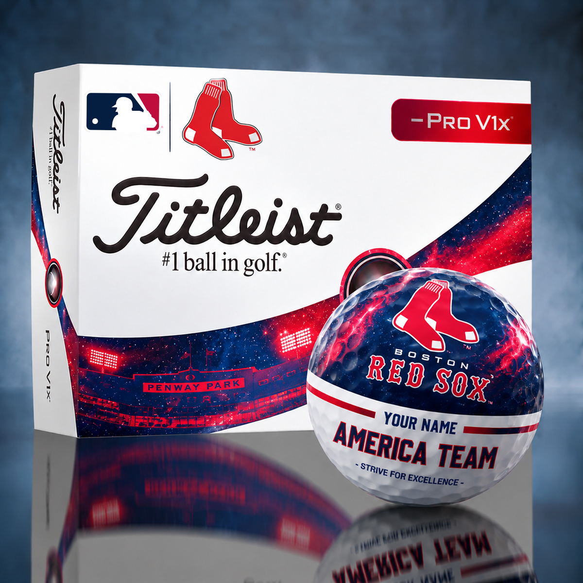 Titleist BOS x Premium MLB PERSONALIZED GOLF BALL LIMITED EDITION V7