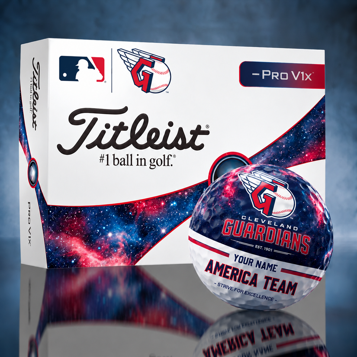 Titleist CLE x Premium MLB PERSONALIZED GOLF BALL LIMITED EDITION V7