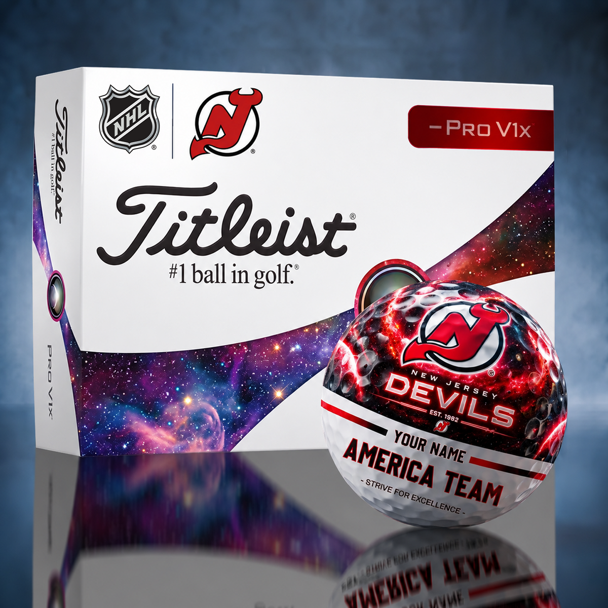 Titleist NJD x Premium NHL PERSONALIZED GOLF BALL LIMITED EDITION V7