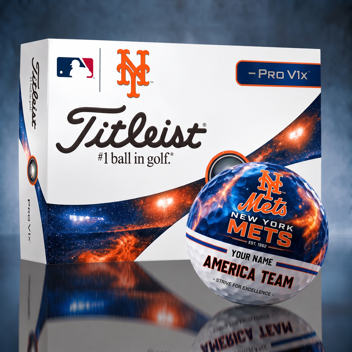 Titleist NYM x Premium MLB PERSONALIZED GOLF BALL LIMITED EDITION V7