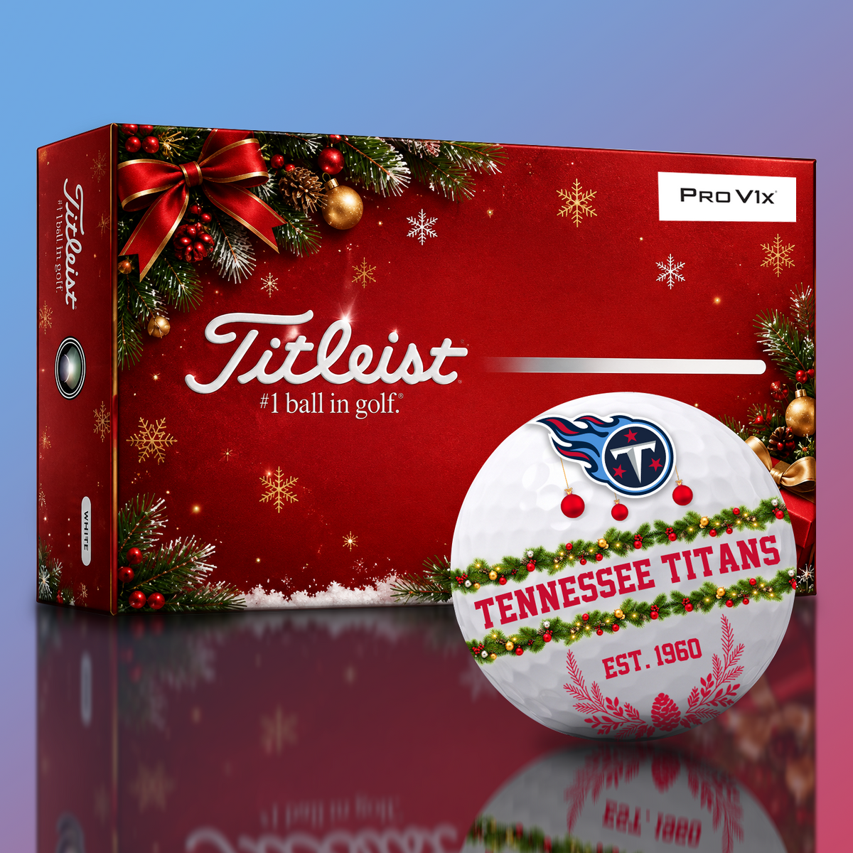 Titleist TEN x Premium NFL PERSONALIZED GOLF BALL CHRISTMAS V1