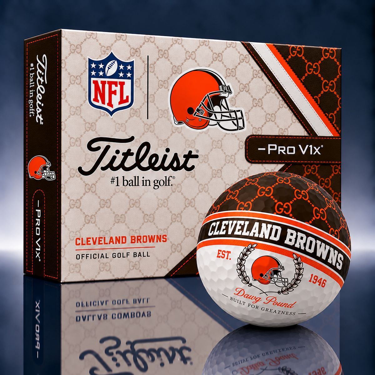 Titleist X GC Premium NFL CLE PERSONALIZED GOLF BALL LIMITED EDITION V1