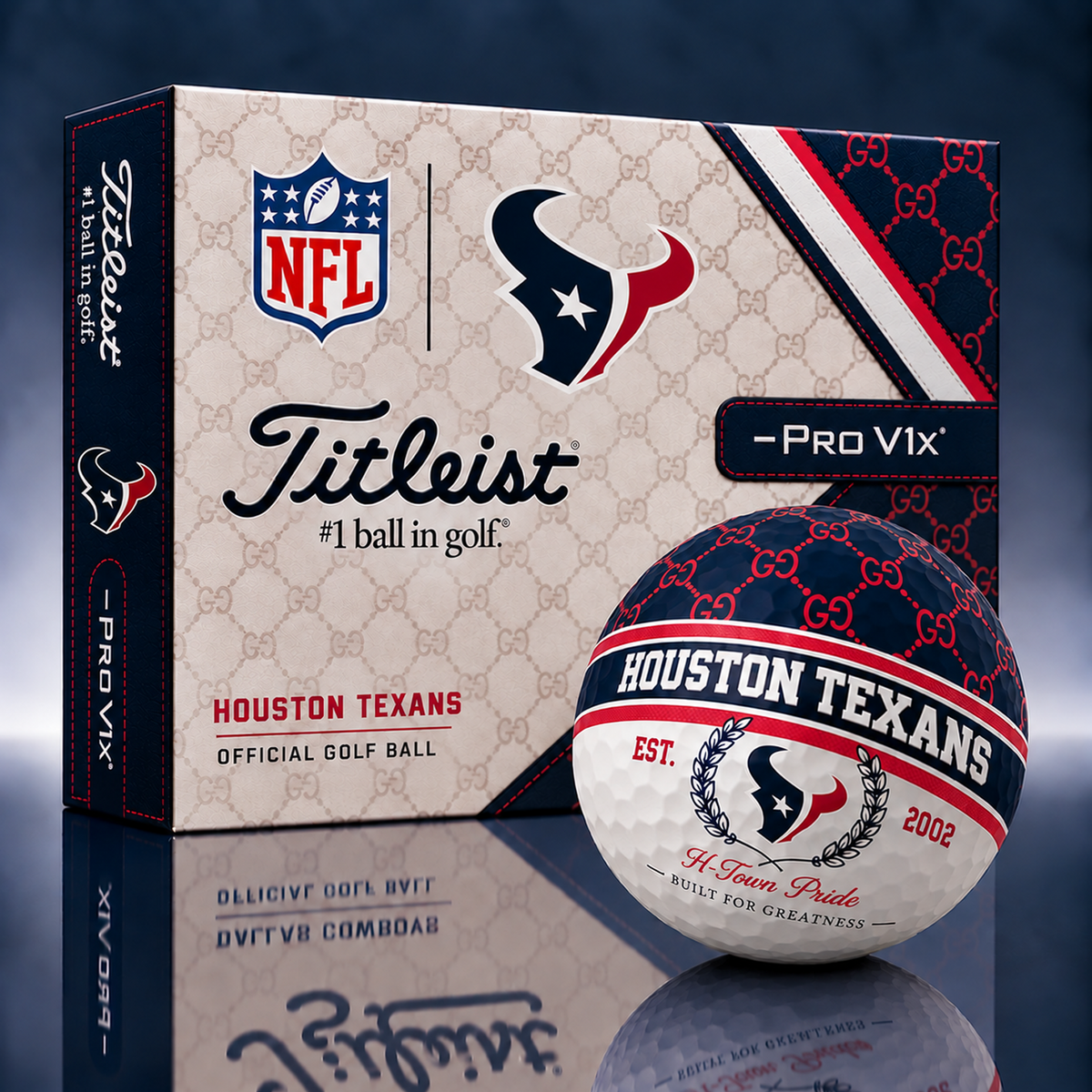 Titleist X GC Premium NFL HOU PERSONALIZED GOLF BALL LIMITED EDITION V1