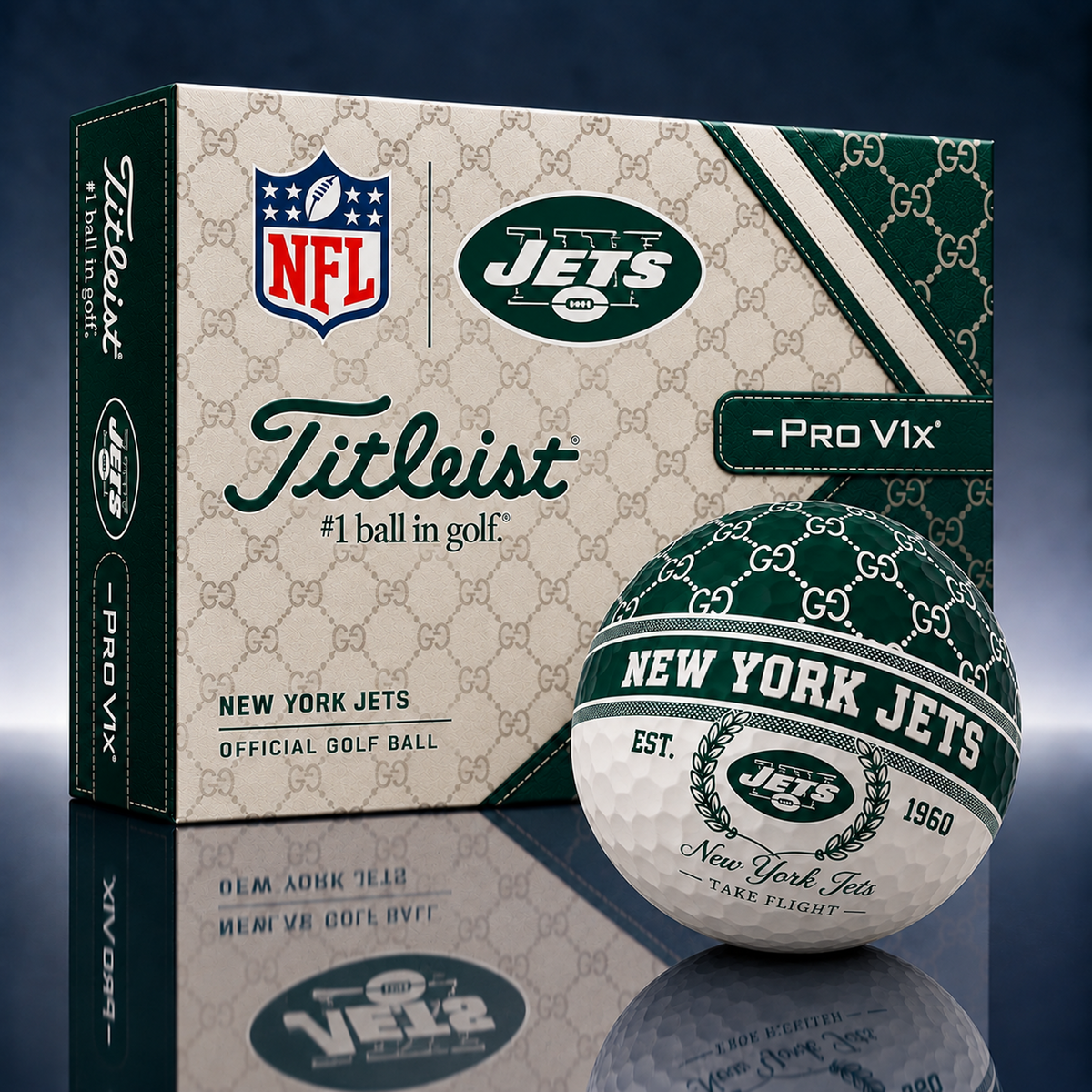 Titleist X GC Premium NFL NYJ PERSONALIZED GOLF BALL LIMITED EDITION V1