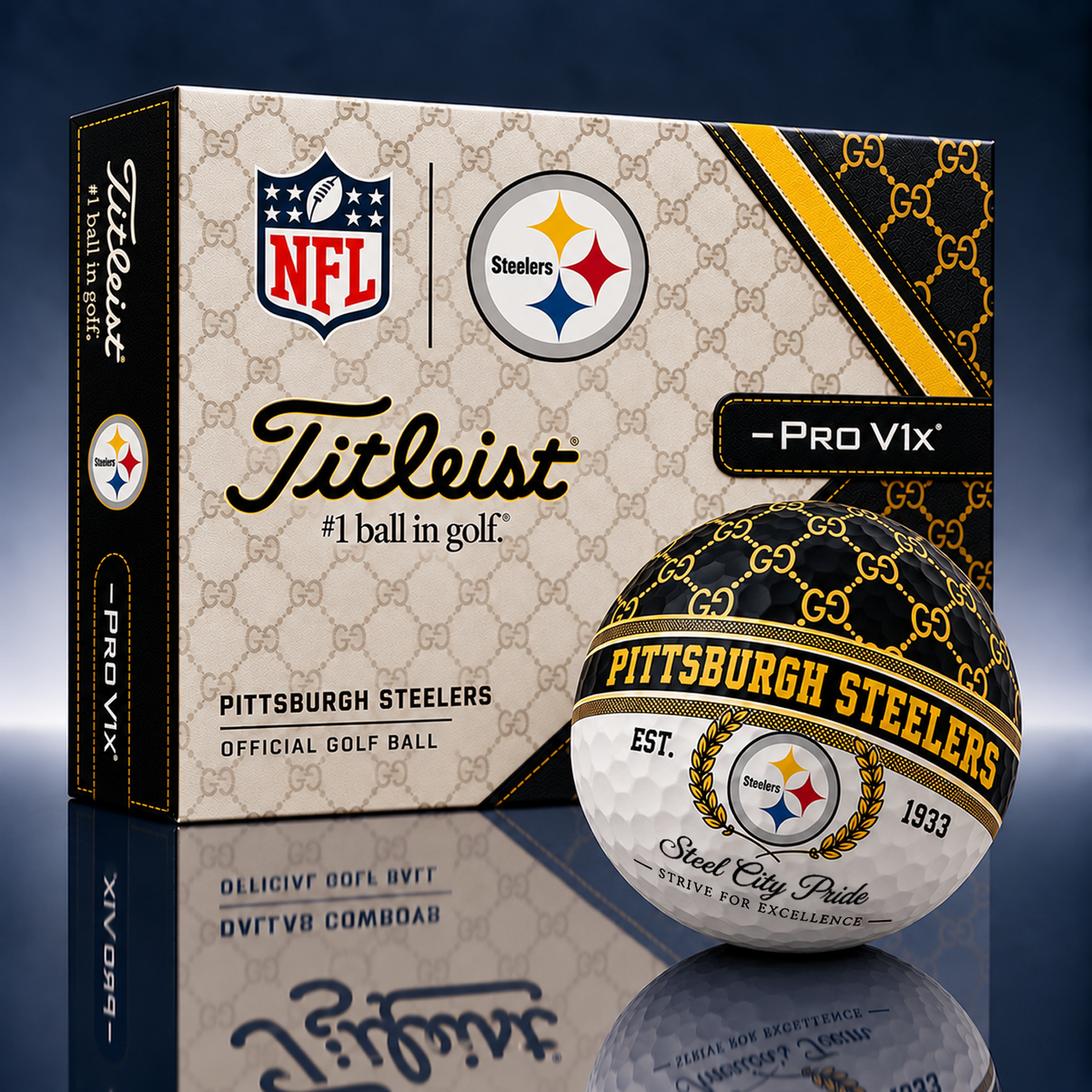 Titleist X GC Premium NFL PIT PERSONALIZED GOLF BALL LIMITED EDITION V1