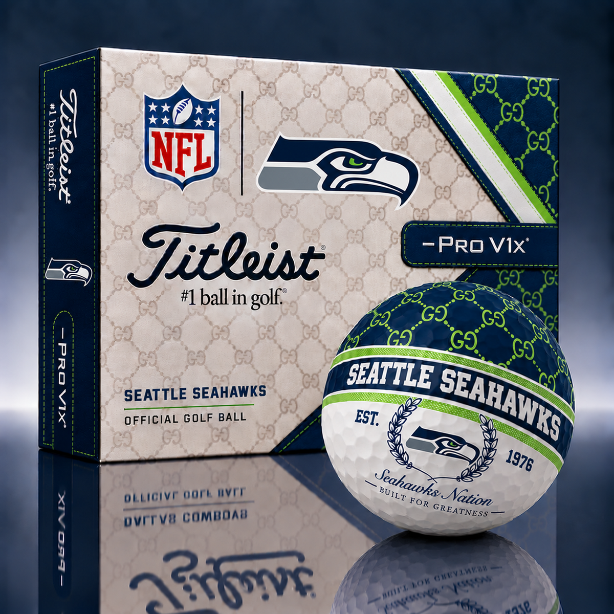 Titleist X GC Premium NFL SEA PERSONALIZED GOLF BALL LIMITED EDITION V1