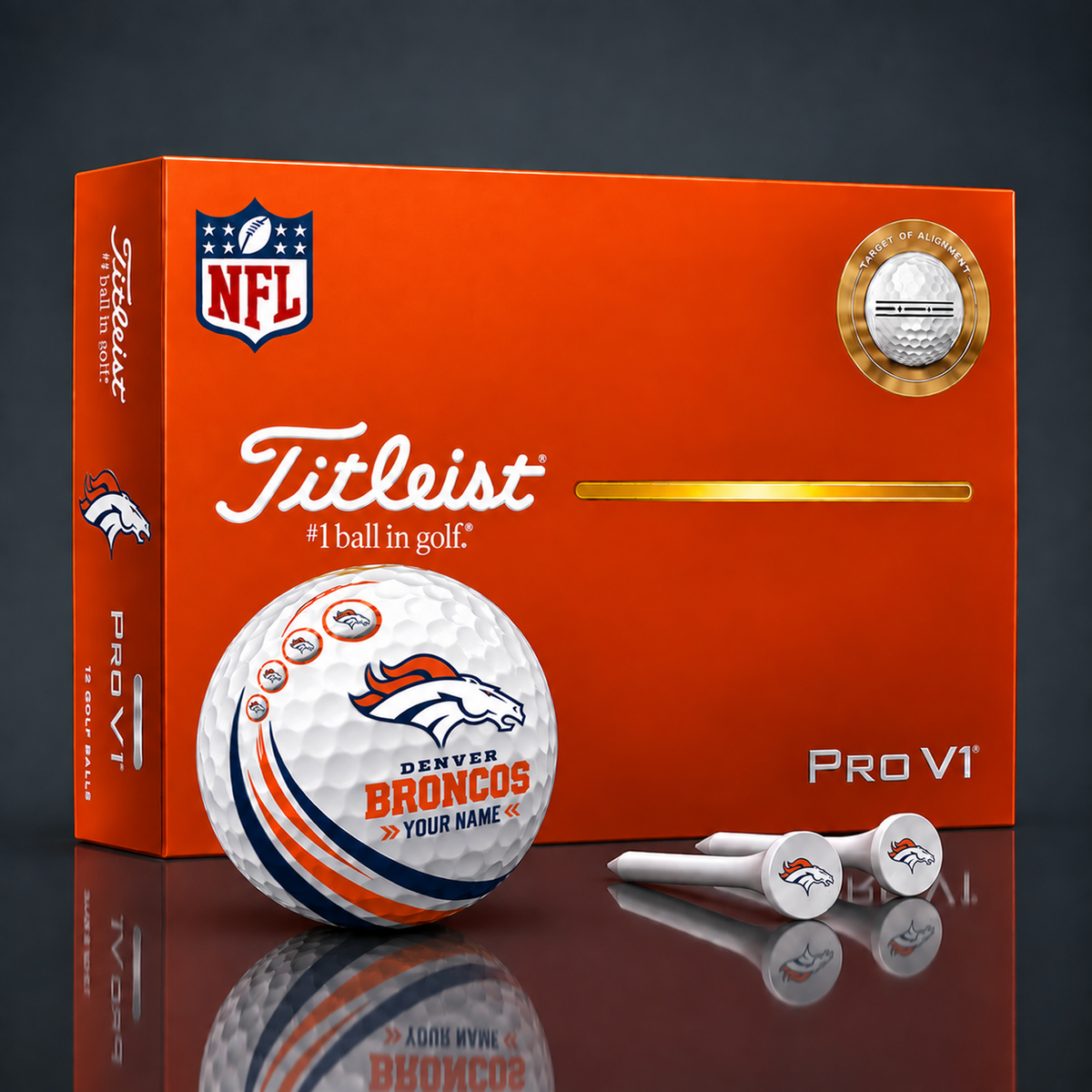 Titleist X Premium NFL DEN PERSONALIZED GOLF BALL LIMITED EDITION  V4