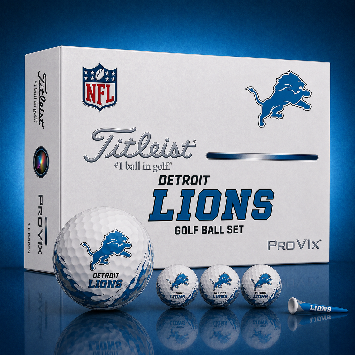 Titleist X Premium NFL DET PERSONALIZED GOLF BALL LIMITED EDITION 2408 V2