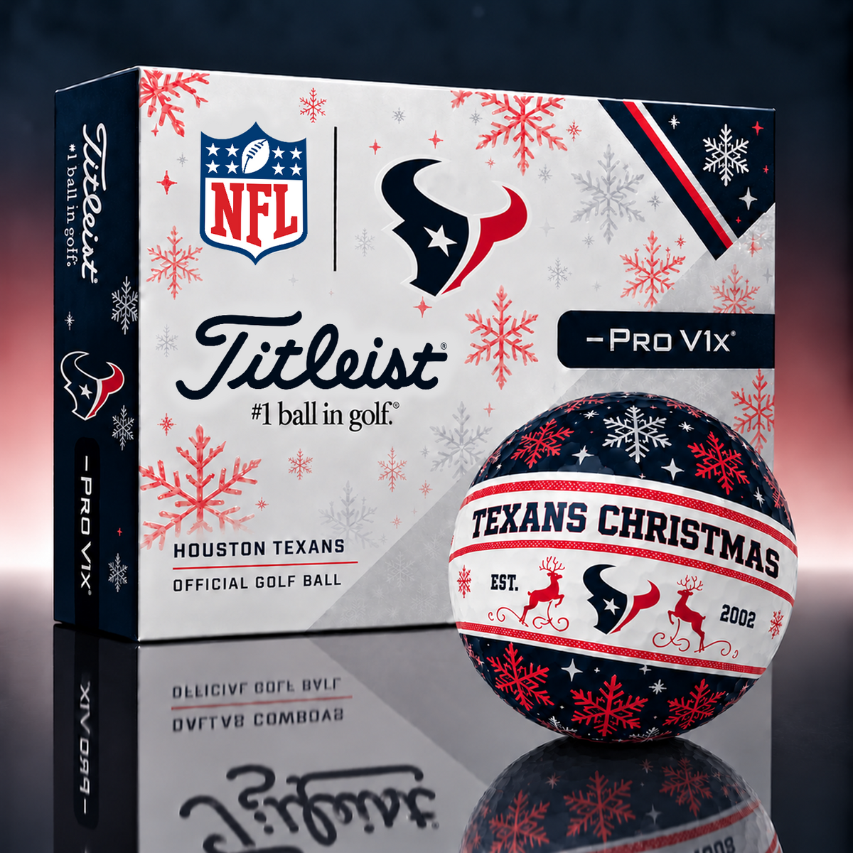 Titleist X Premium NFL HOU Chirsmast PERSONALIZED GOLF BALL LIMITED EDITION