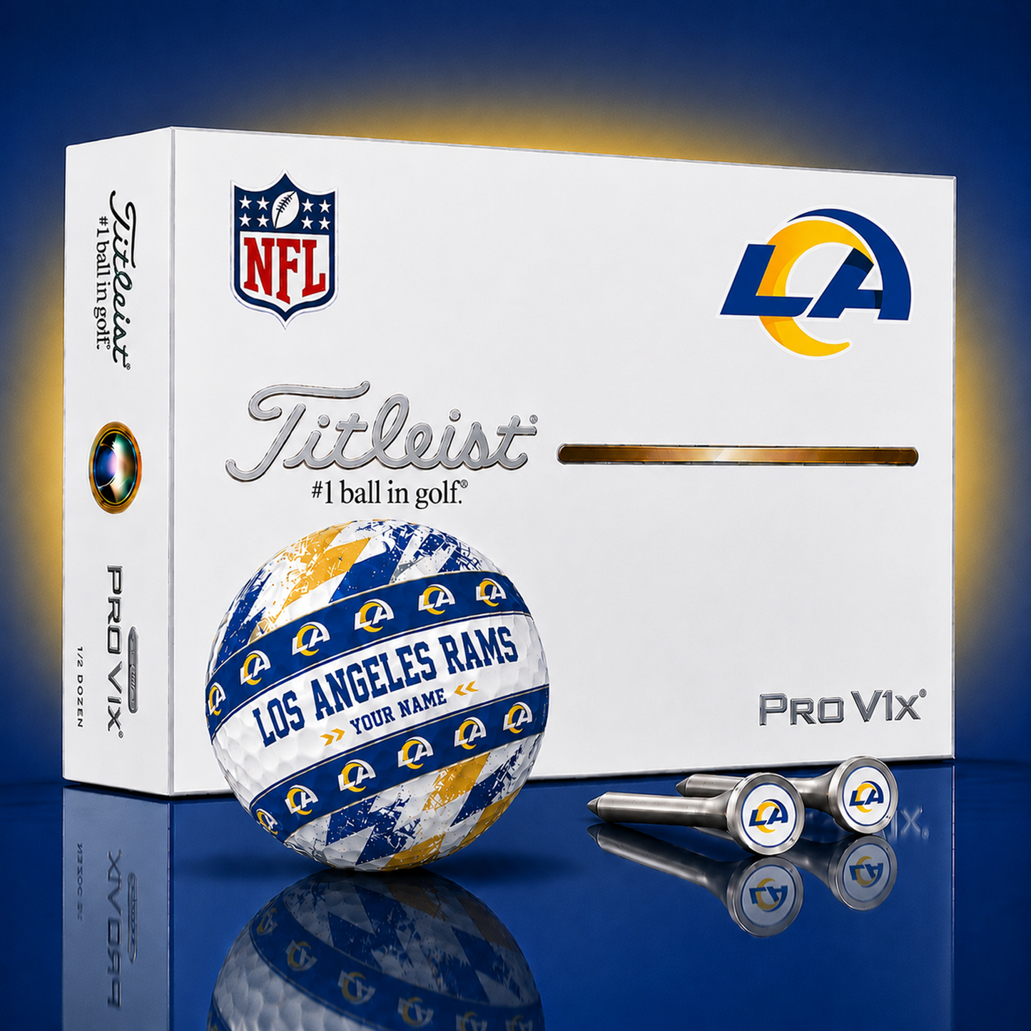 Titleist X Premium NFL LAR PERSONALIZED GOLF BALL LIMITED EDITION