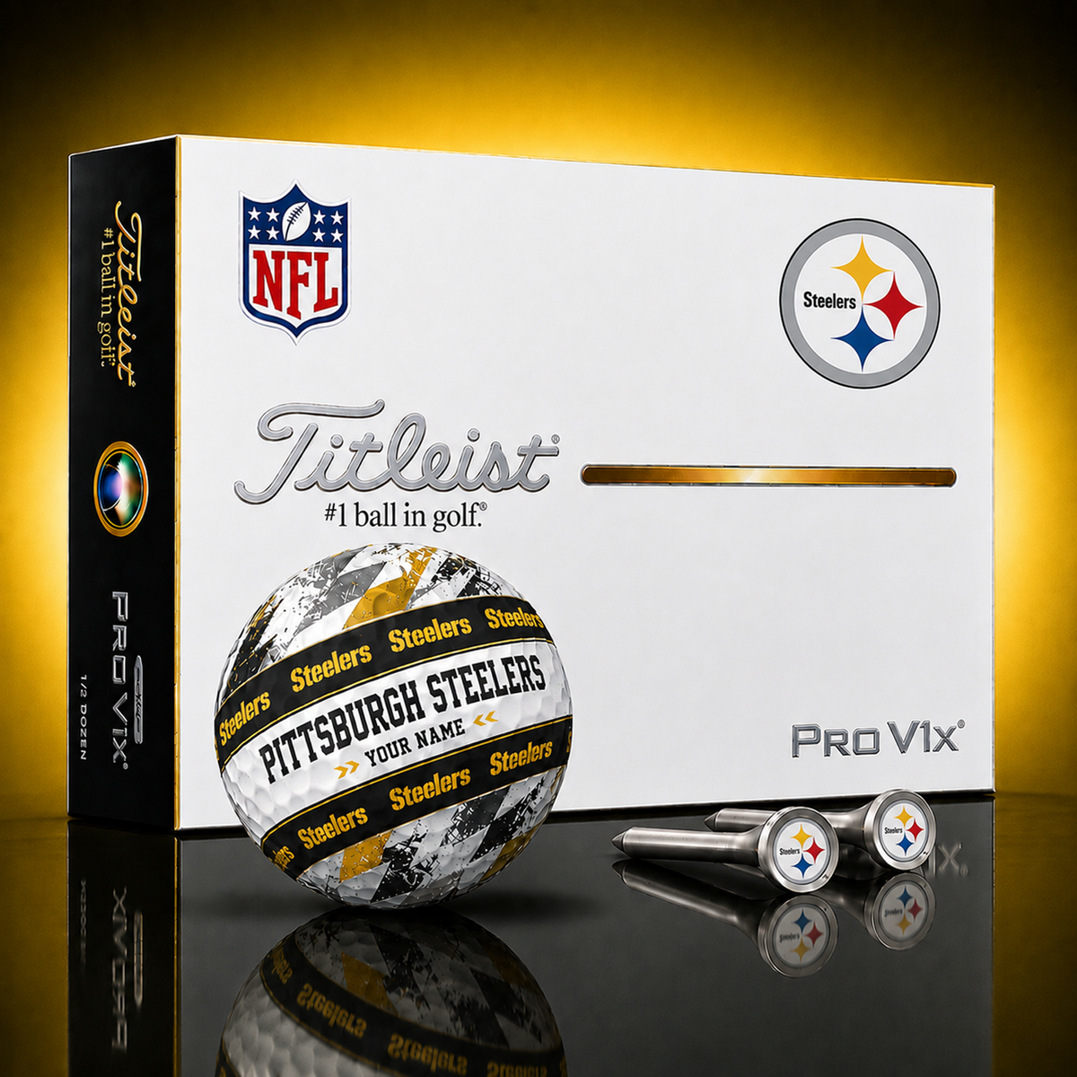 Titleist X Premium NFL PIT PERSONALIZED GOLF BALL LIMITED EDITION