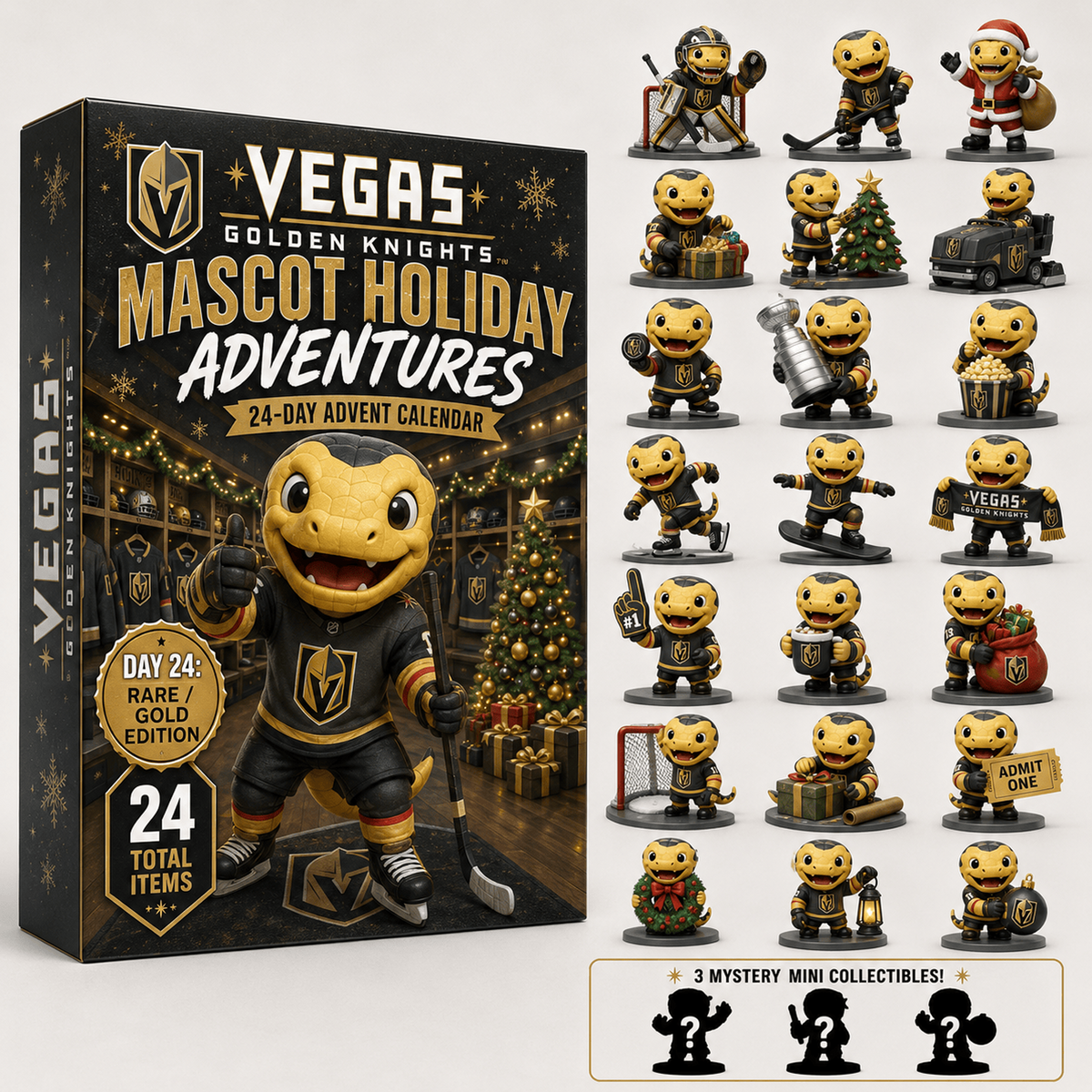 VGK x NHL Premium 24 Days Of Mascot Holiday Hockey Advent Calendar Personalized Gift For Fan Hockey Men Women - Limited Edition