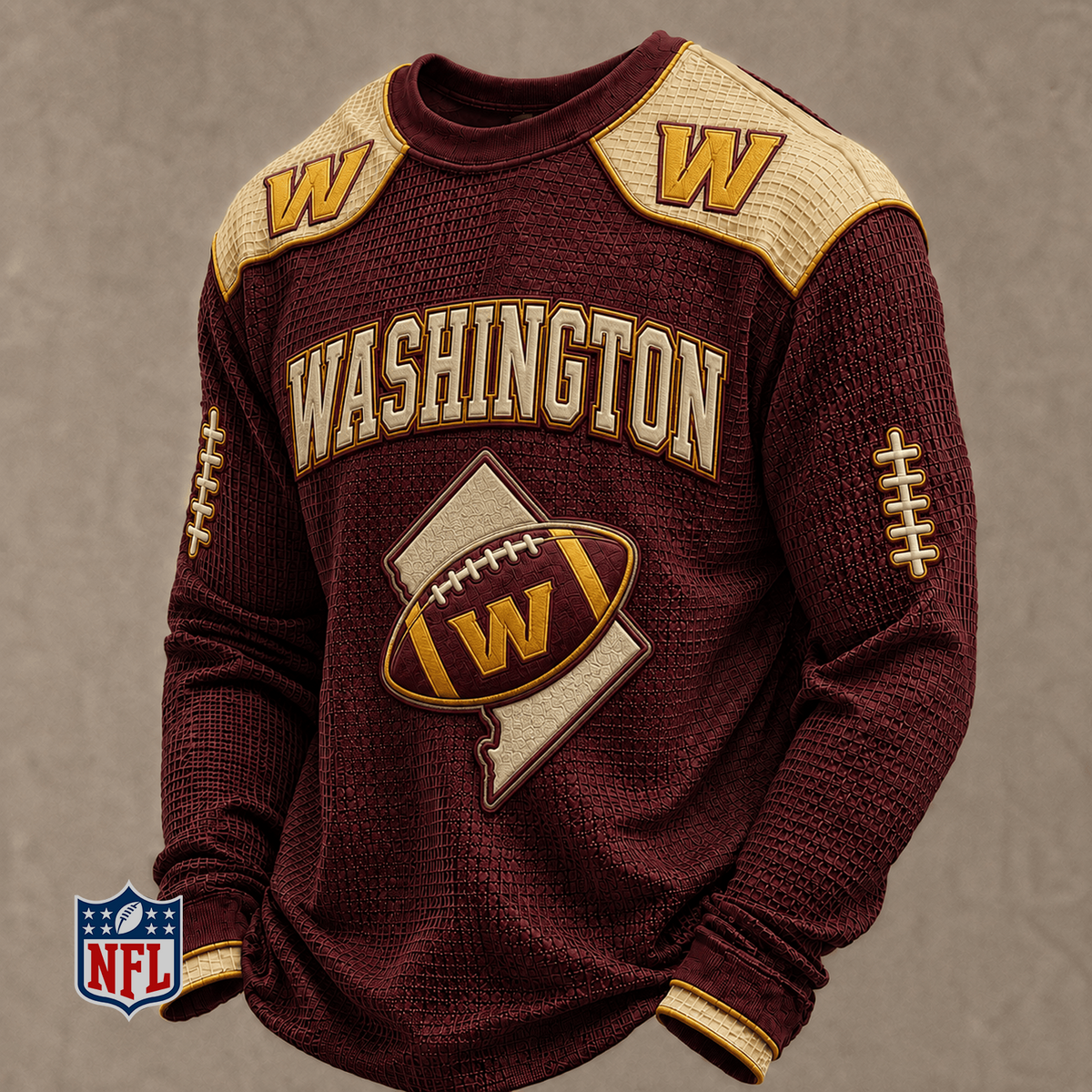 WAS x NFL Baseball Team Embroidered Crewneck Sweatshirt