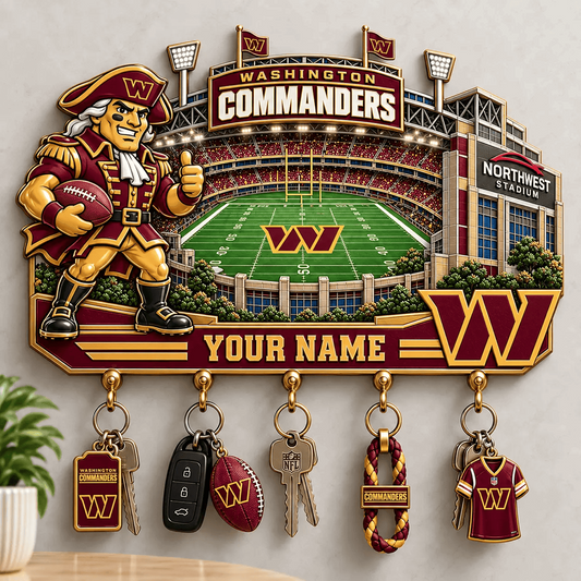 WAS x NFL New Style Wall Key Holder All Size Custom Name Gifts