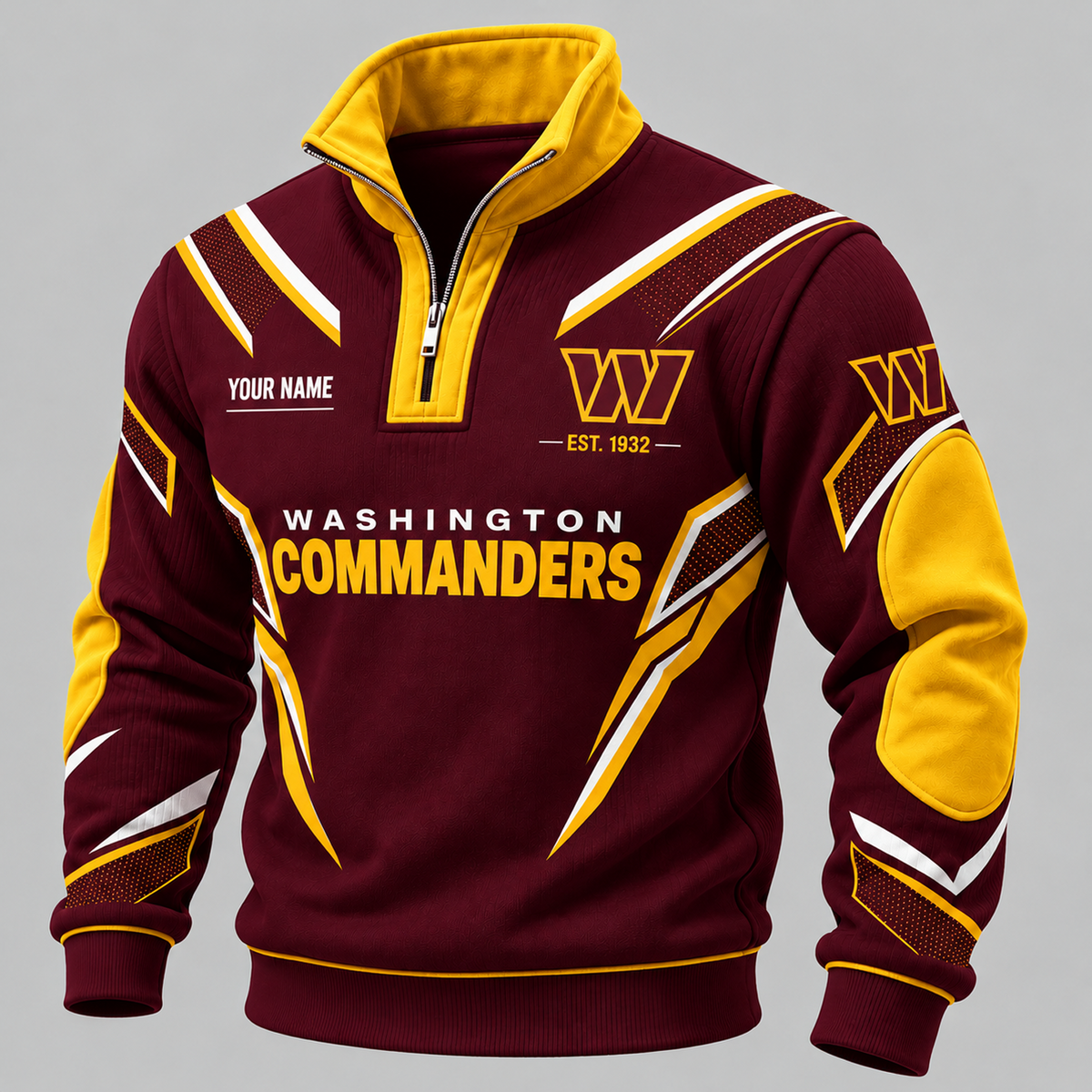 WAS x NFL Personalized Quarter Zip Sweatshirt