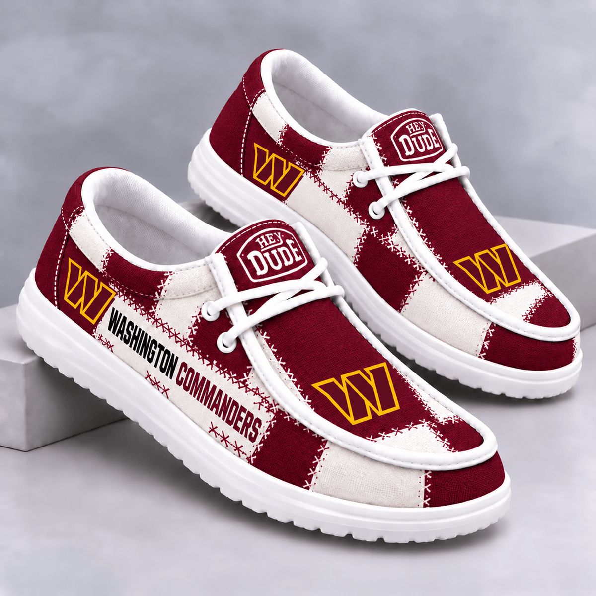WAS x NFL Team Logo Patchwork Loafer Shoes