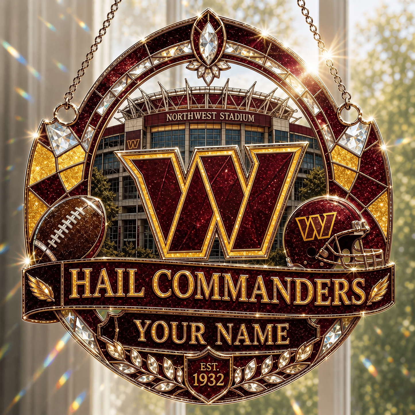 WC x NFL Premium Suncatcher Luxury Personalized Gift For Fan