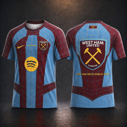 WHU EPL x Spider Halloween Premium All Over Print T-Shirt Personalized Gift For Fan Sport Soccer