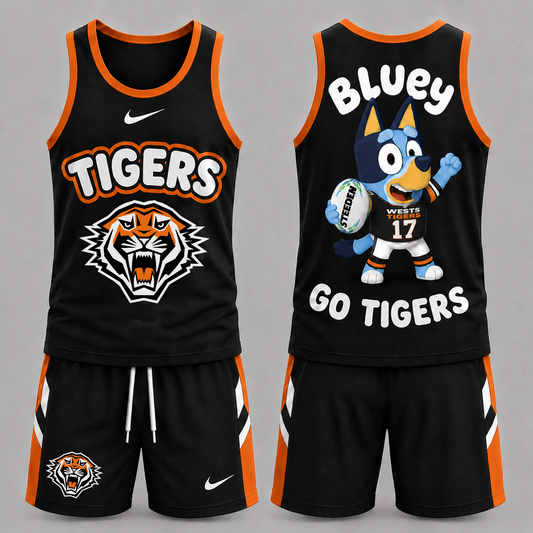 WST Premium NRL Game Day Cartoon Character Sleeveless Tank Top & Shorts Set